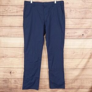 New! IZOD Advantage SportFlex Max Chino Pants Mens 36x34 Navy Straight Fit